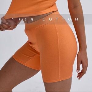 Under Cloud Women’s Size S Ribbed Boxer Shorts Orange Loungewear Pajama Bottom‎